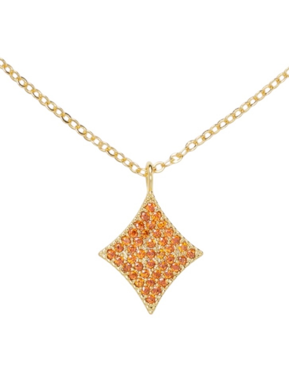 Amanda Blu Red Allover Cubic Zirconia Rhineston Diamond 18K Dipped Gold Necklace